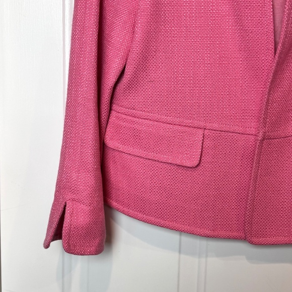 Talbots The Jackie Fit Hot Pink Tweedy Blazer Size 4 - Picture 3 of 10
